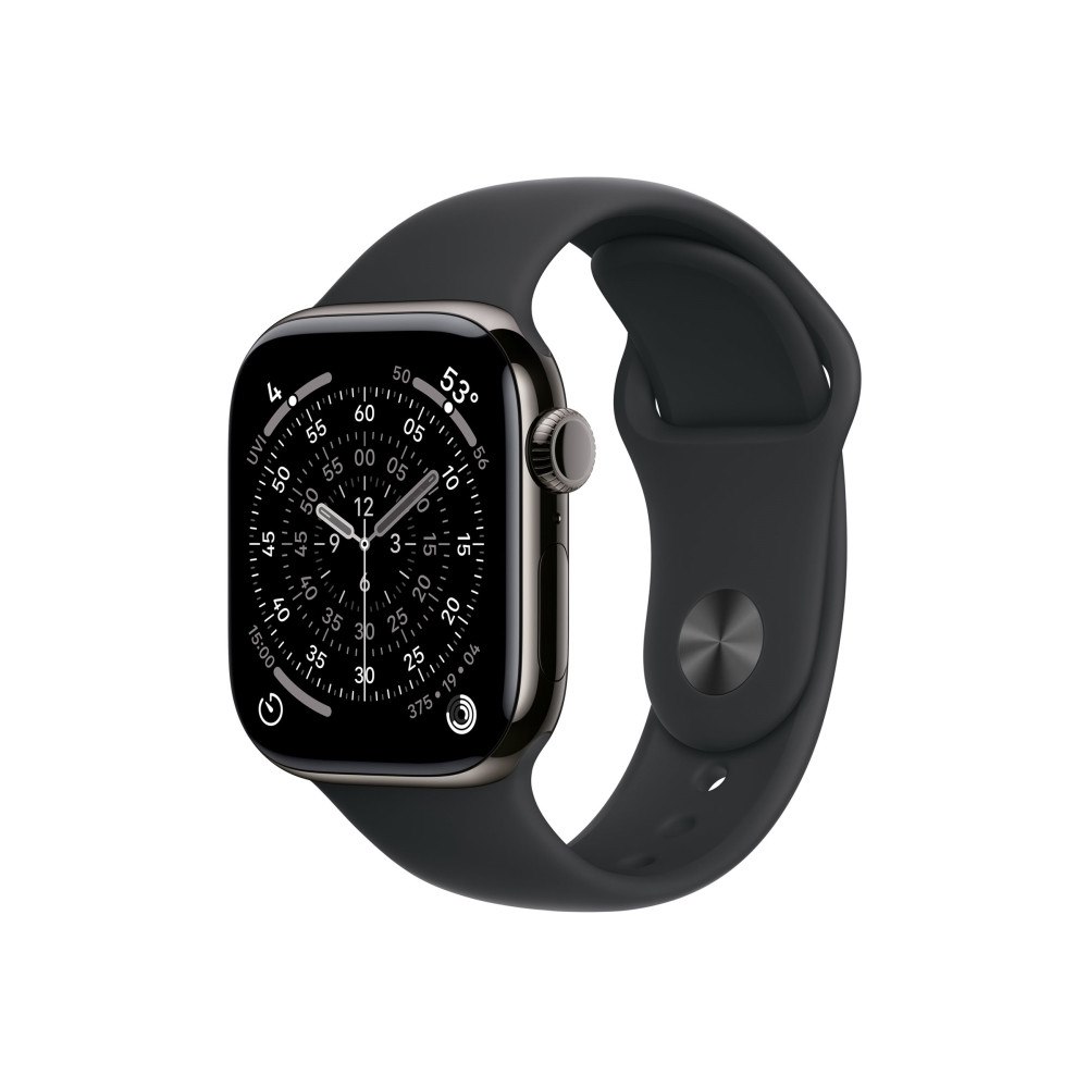 Apple Apple Watch Series 11 (GPS + Cellular) - skiffer titan - smart klocka med sportband - svart - 64 GB