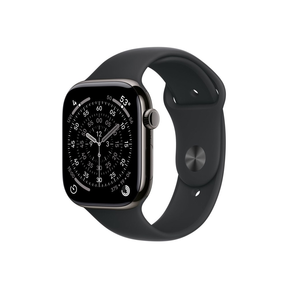 Apple Apple Watch Series 11 (GPS + Cellular) - skiffer titan - smart klocka med sportband - svart - 64 GB