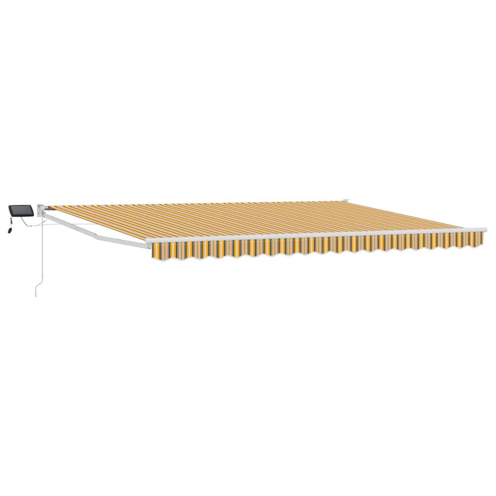 vidaXL Manuell utdragbar markis med LED-lampor 5 x 3 m