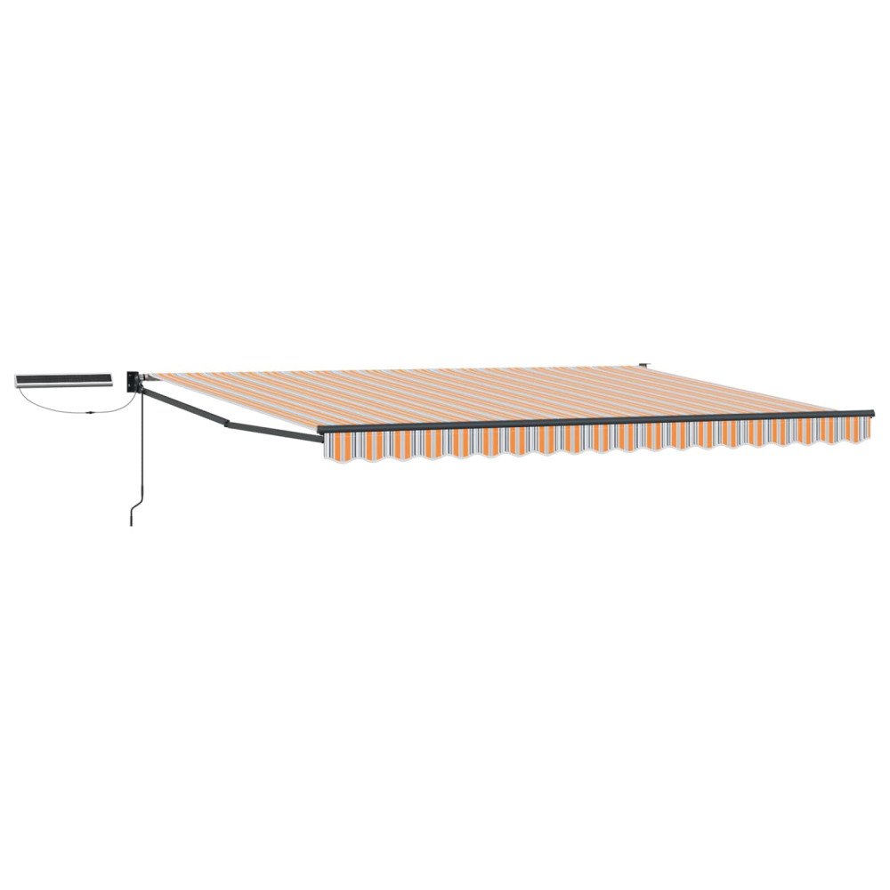 vidaXL Elektrisk Retraktabel Markis Blå och Orange 4,5 × 3 m