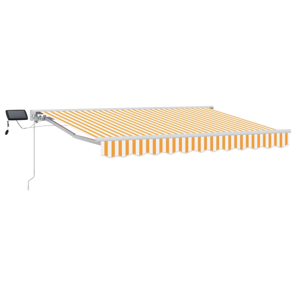 vidaXL Manuell markisram med LED-lampor Gul och Vit 2,5 x 2 m