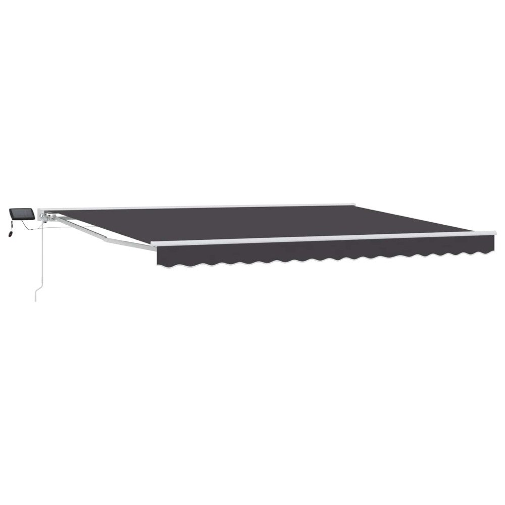 vidaXL Manuell markisram med LED-lampor Vit och antracit 4 x 2 m