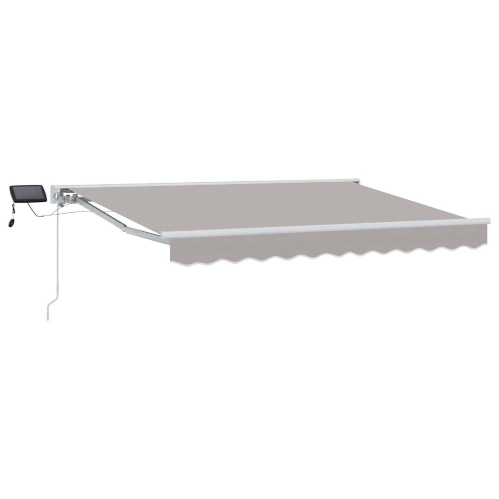 vidaXL Manuell markisram med LED-lampor Ljusgrå 3,5 x 2,5 m