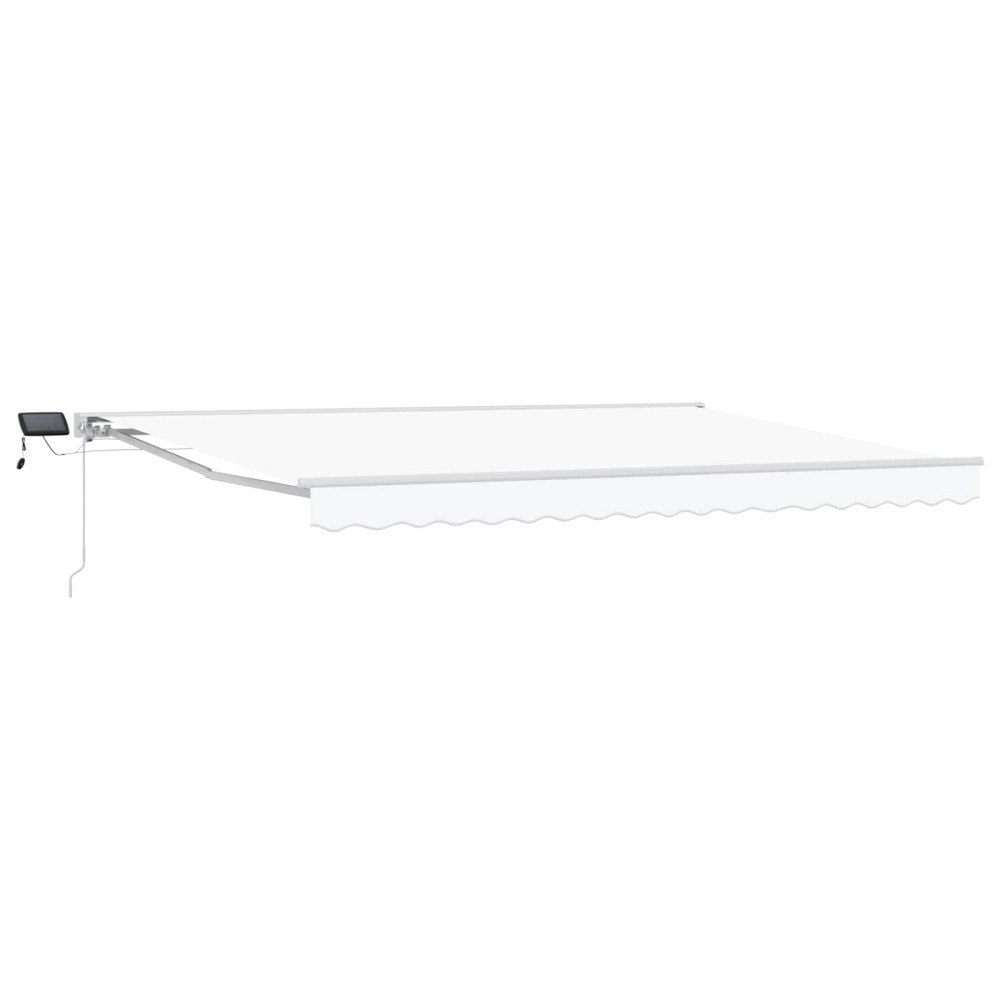 vidaXL Manuell markisram med LED-lampor Vit 4 × 3 m