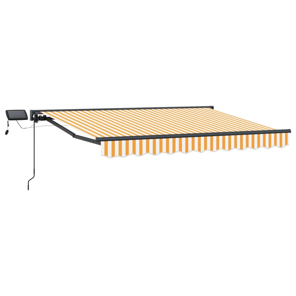 vidaXL Manuell markisram med LED-lampor Gul, Vit, Antracit 3 x 2 m