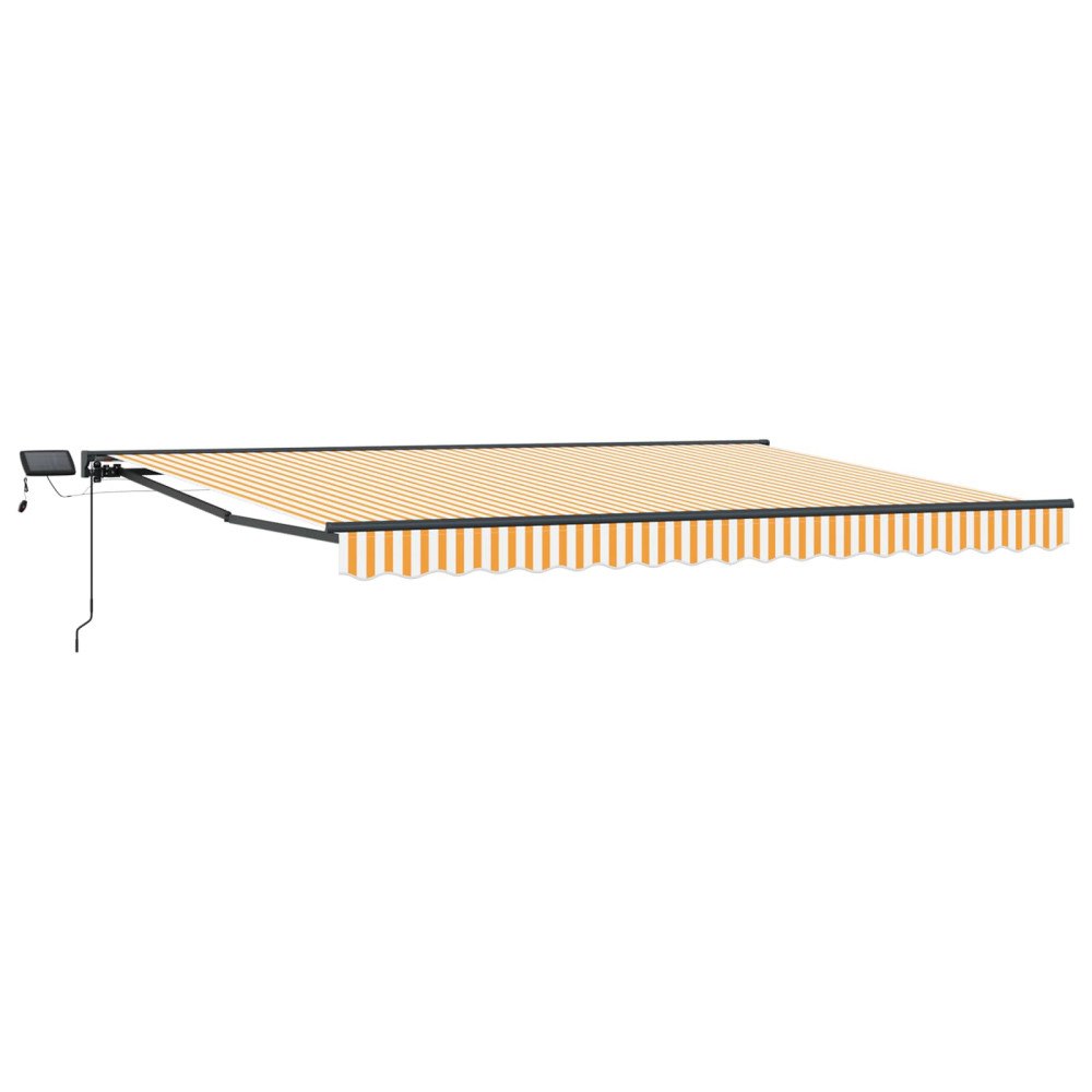 vidaXL Manuell markisram med LED-lampor Gul, Vit, Antracit 4 x 2 m