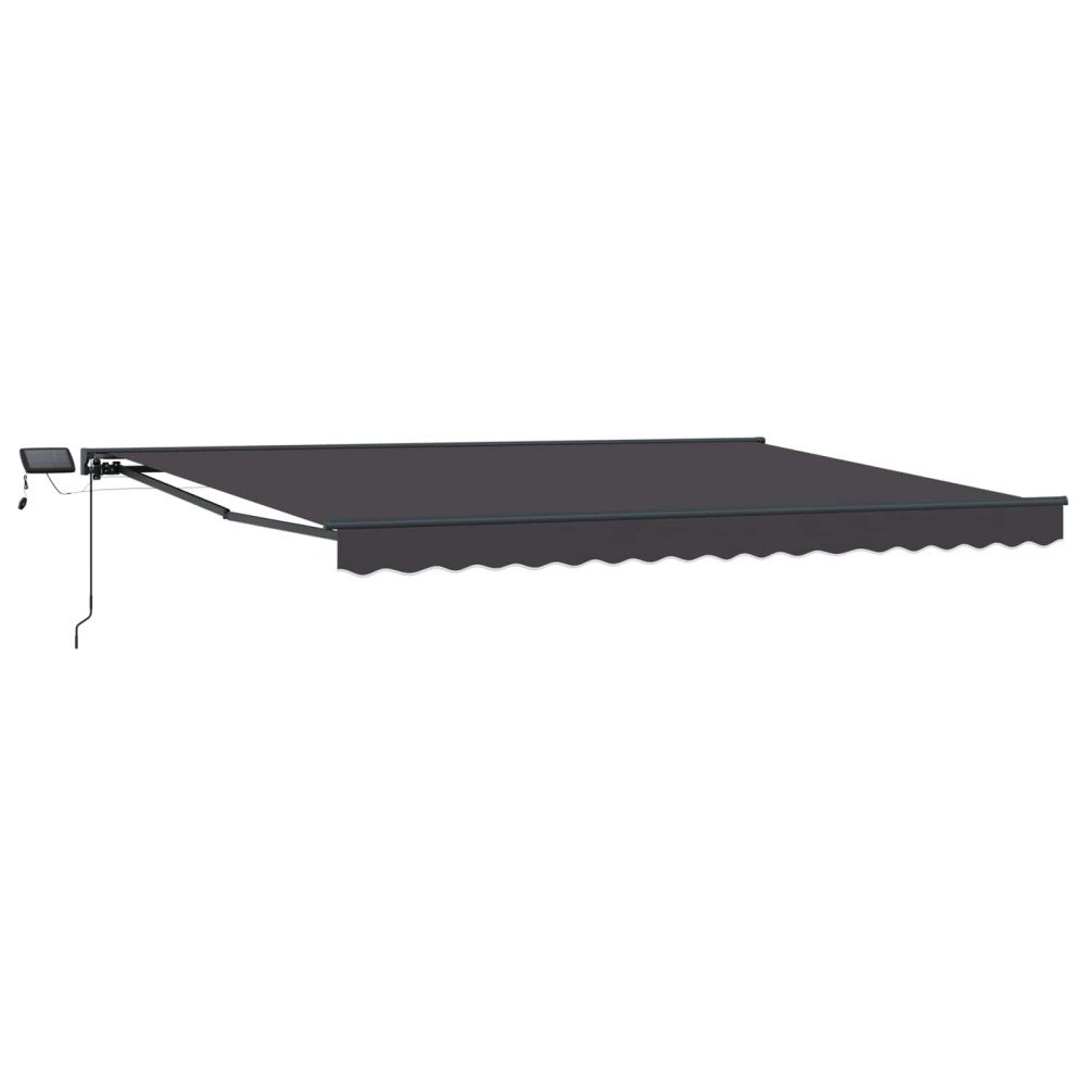 vidaXL Manuell markisram med LED-lampor Antracit 4 x 2 m