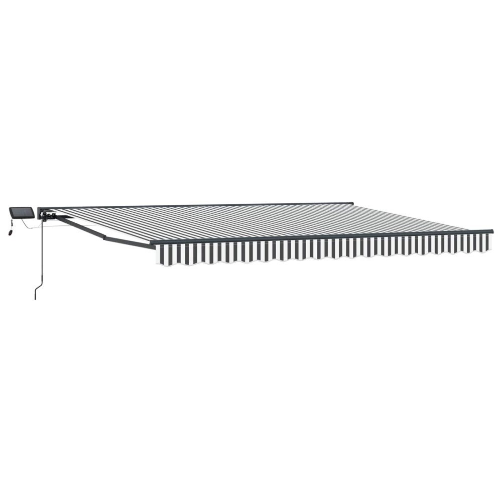 vidaXL Manuell markisram med LED-lampor Antracit och vitt 4 x 2 m