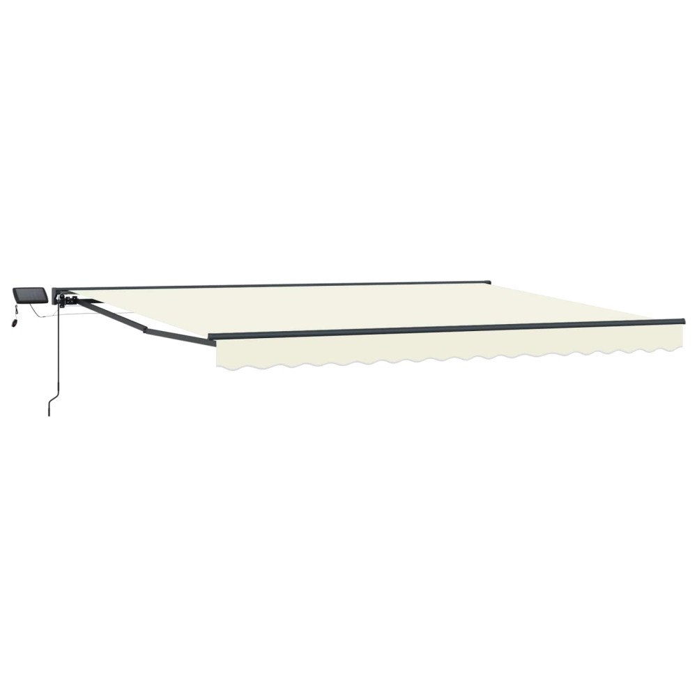 vidaXL Manuell markisram med LED-lampor Kräm 4 × 3 m