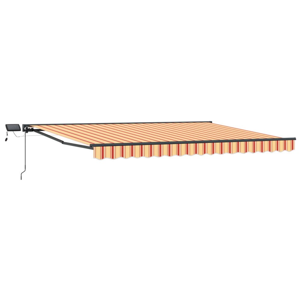 vidaXL Manuell markisram med LED-lampor Gul, Orange, Antracit 5 x 3 m