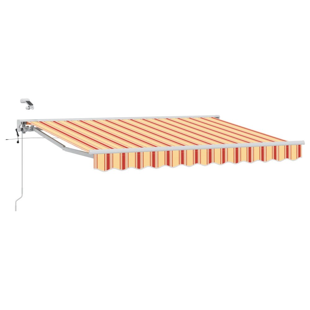 vidaXL Elektrisk Retraktabel Markis Gul, Orange och Vit 3 x 2,5 m