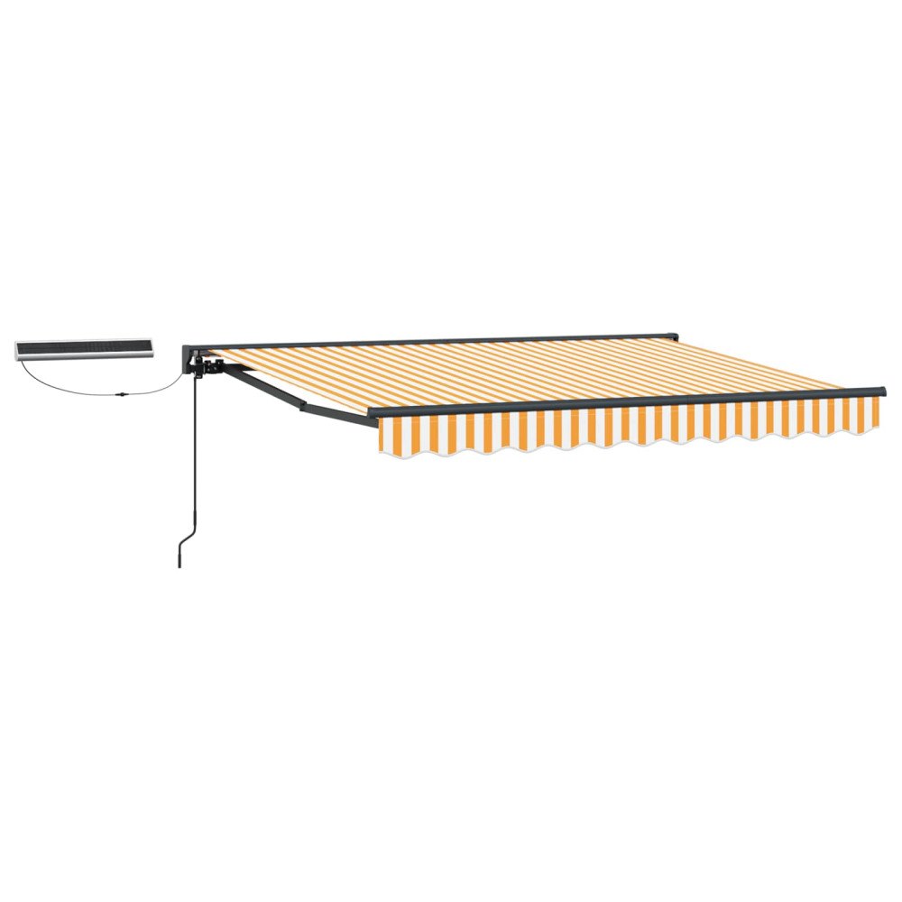 vidaXL Elektrisk Retraktabel Markis Gul och Vit 3,5 x 2,5 m