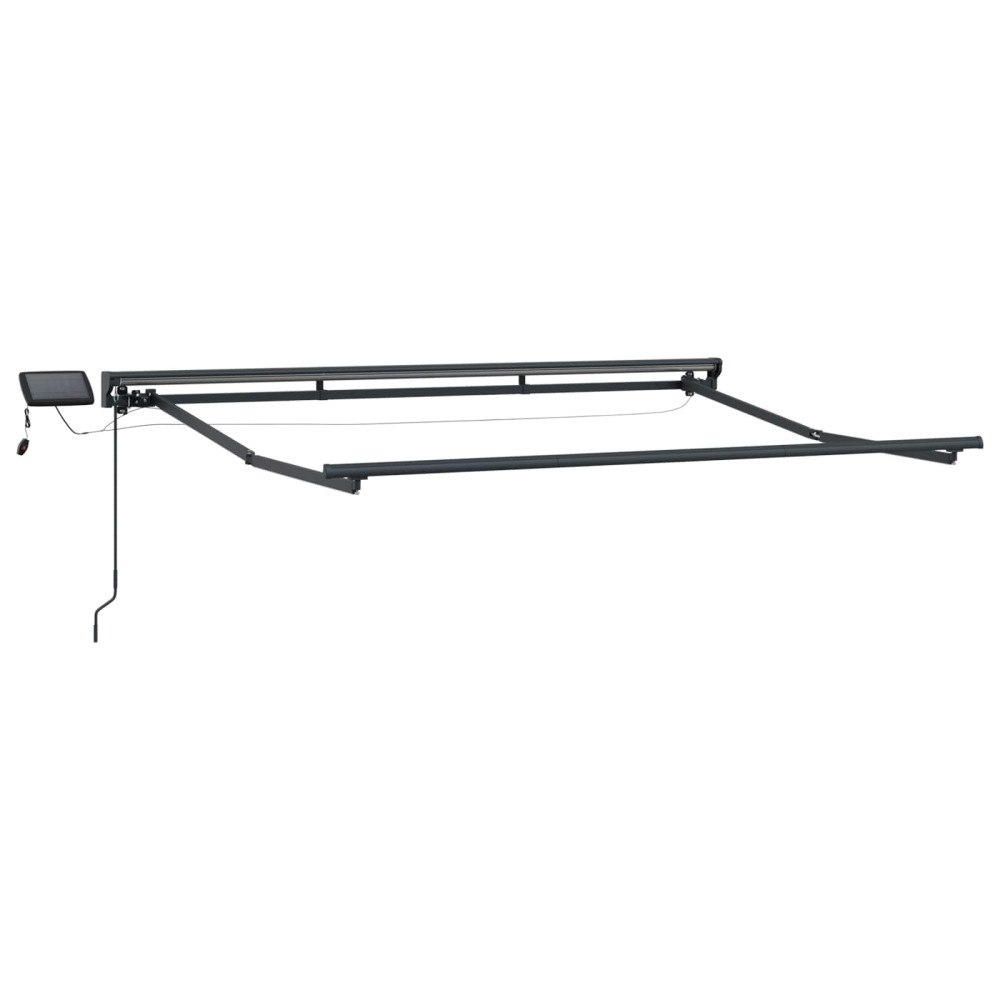 vidaXL Manuell markisram med LED-lampor Antracit 2,5 x 2 m Aluminium