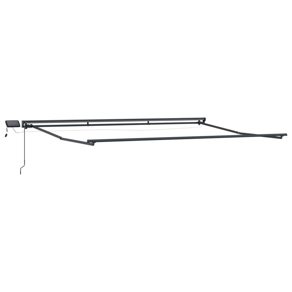 vidaXL Manuell markisram med LED-lampor Antracit 4 × 3 m Aluminium