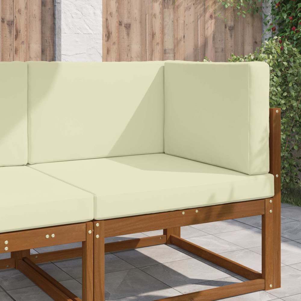 vidaXL Utomhus Soffa Kudde 3 pcs Kräm Polyester