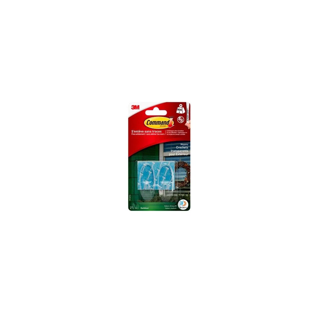 3M 3M 17091AWFGN, Utomhus, Verktygskrok, Transparent, Självhäft...