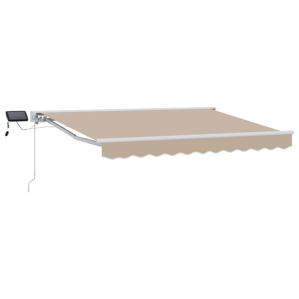 vidaXL Manuell markisram med LED-lampor Beige 2,5 x 2 m
