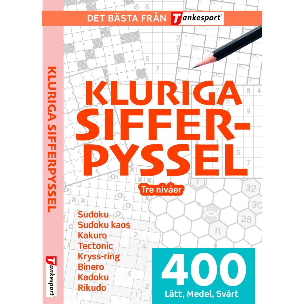 Tankesport Kluriga Sifferpyssel. Lätt - medel - svårt (häftad)