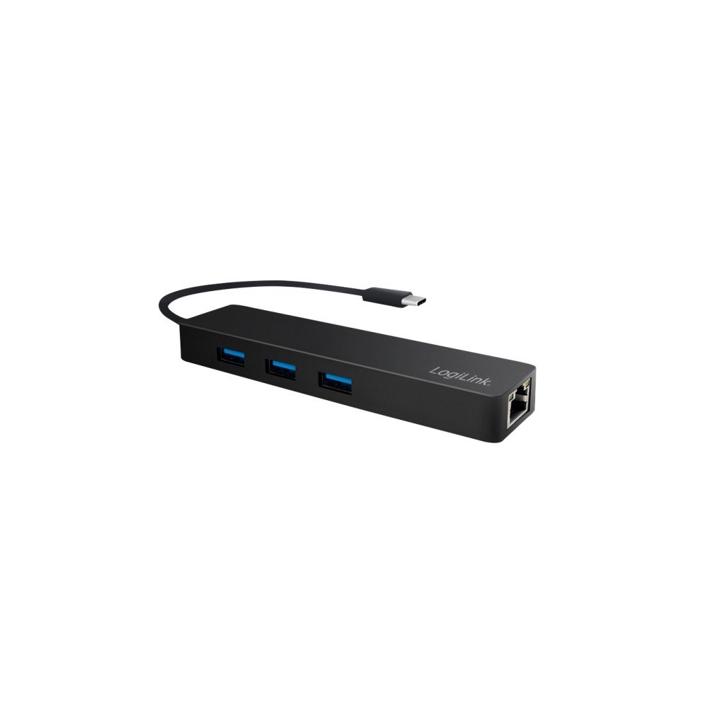 LogiLink LogiLink USB-C hub, 3 ports + Gigabit adapter - hubb - 3 portar