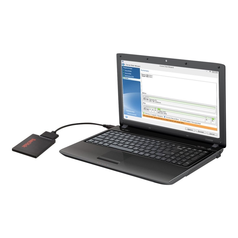 SANDISK Sandisk SSD Notebook Upgrade Tool Kit - kontrollerkort - SATA - USB 3.0