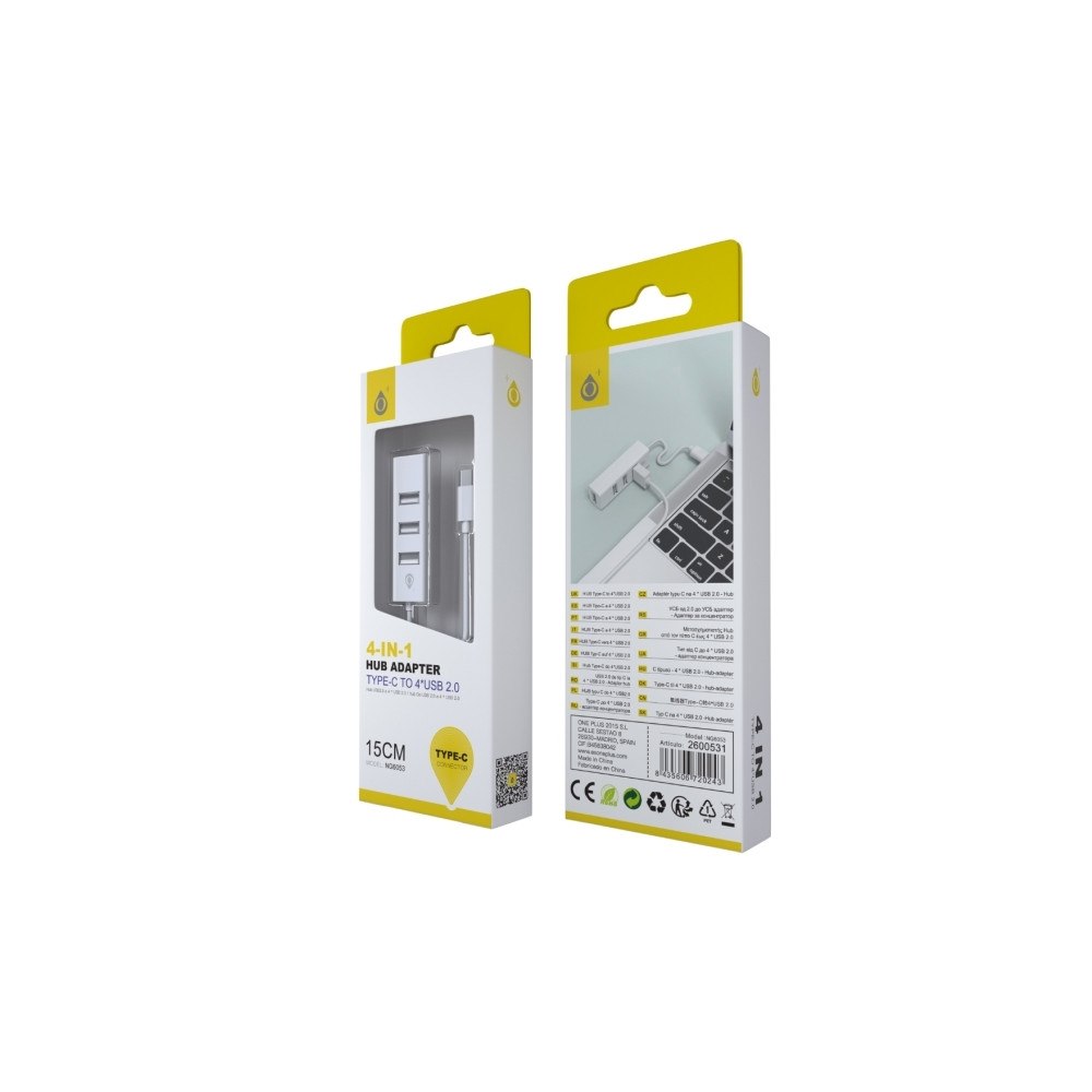 MTK OnePlus USB-C-hubb med 4 x USB 2.0-portar