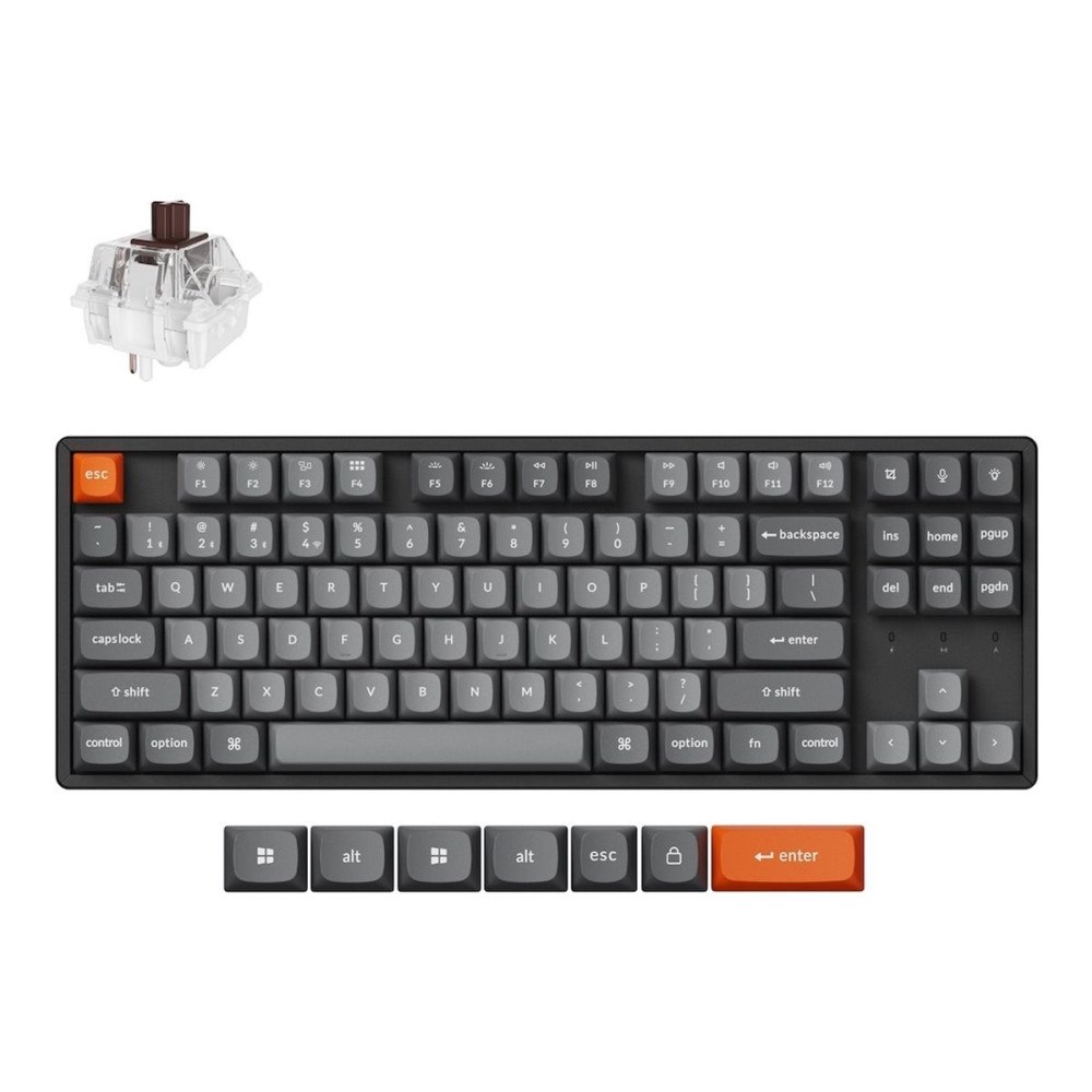 Keychron Keychron K8 MAX - tangentbord - QMK, mekanisk - 80% TKL - QWERTY - Nordisk Inmatningsenhet