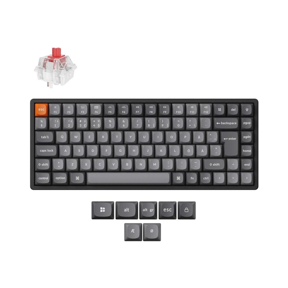 Keychron Keychron K2 MAX - tangentbord - QMK, mekanisk - 75% - QWERTY - Nordisk - svart Inmatningsenhet