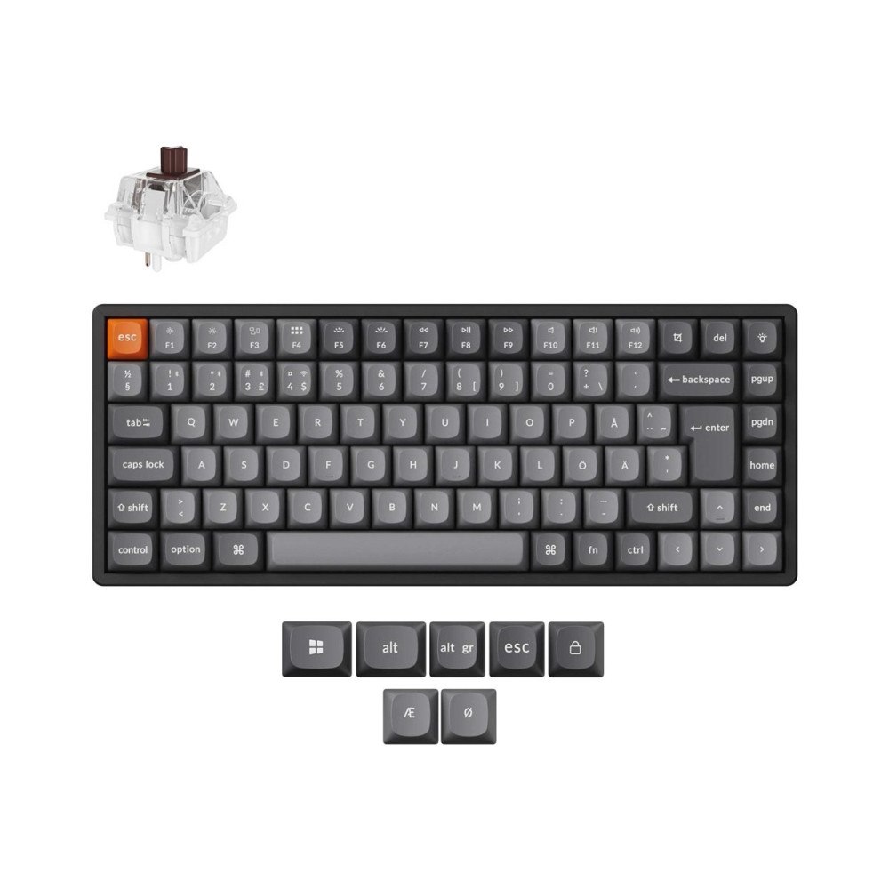 Keychron Keychron K2 MAX - tangentbord - QMK, mekanisk - 75% - QWERTY - Nordisk - svart Inmatningsenhet