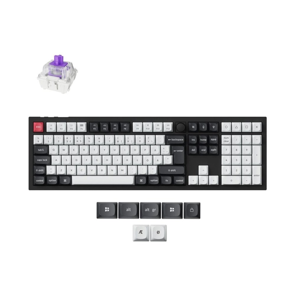 Keychron Keychron Q6 HE - tangentbord - QMK anpassad, helt monterad ratt, ISO layout samling - 100% full size - QWERTY - Nordisk...
