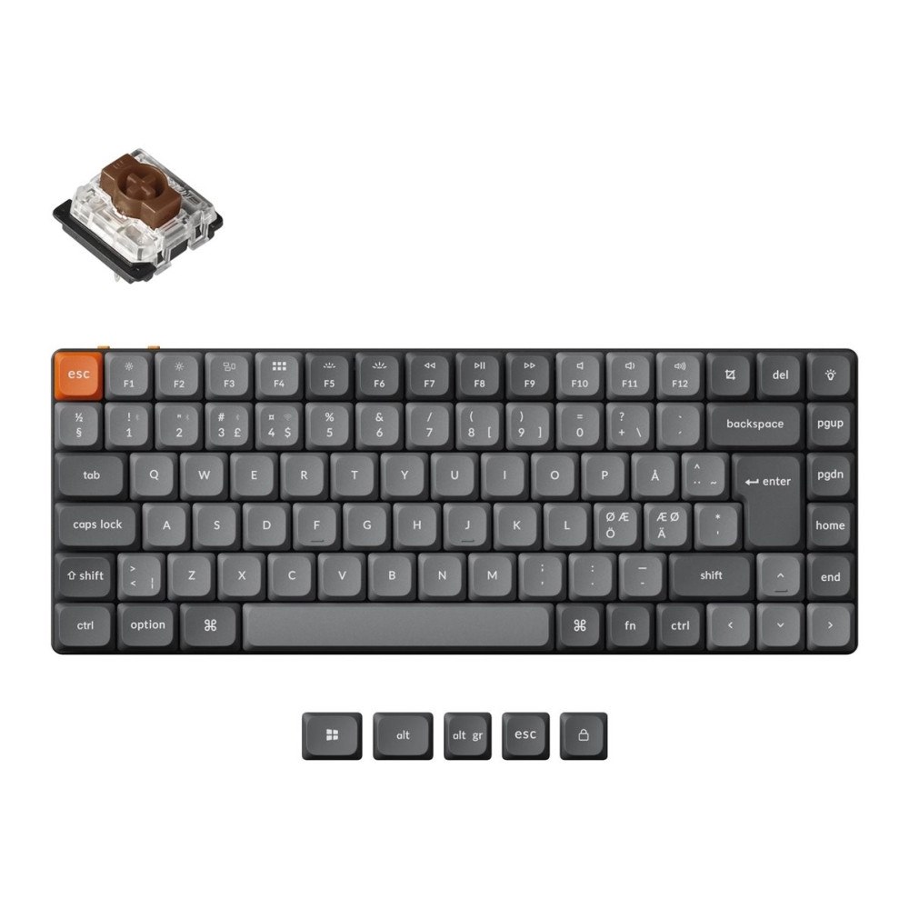 Keychron Keychron K3 MAX - tangentbord - QMK/VIA, anpassad mekanisk, ISO layout samling - 75% compact - QWERTY - Nordisk Inmatnin...