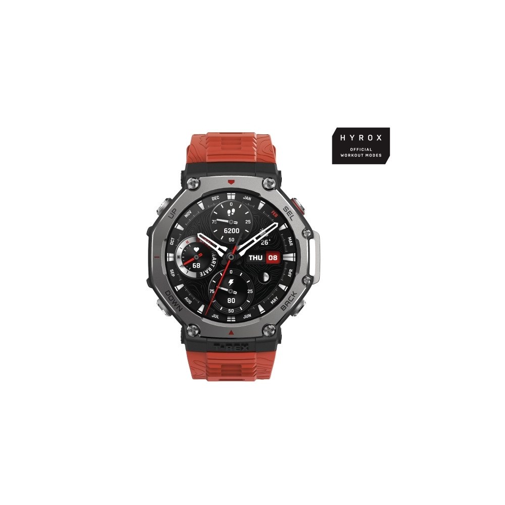 Amazfit Amazfit T-Rex 3 Lava, 3,81 cm (1.5"), AMOLED, Pekskärm, 32 G...