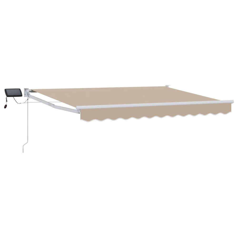 vidaXL Manuell utdragbar markis med LED-lampor Beige 3,5 x 2 m