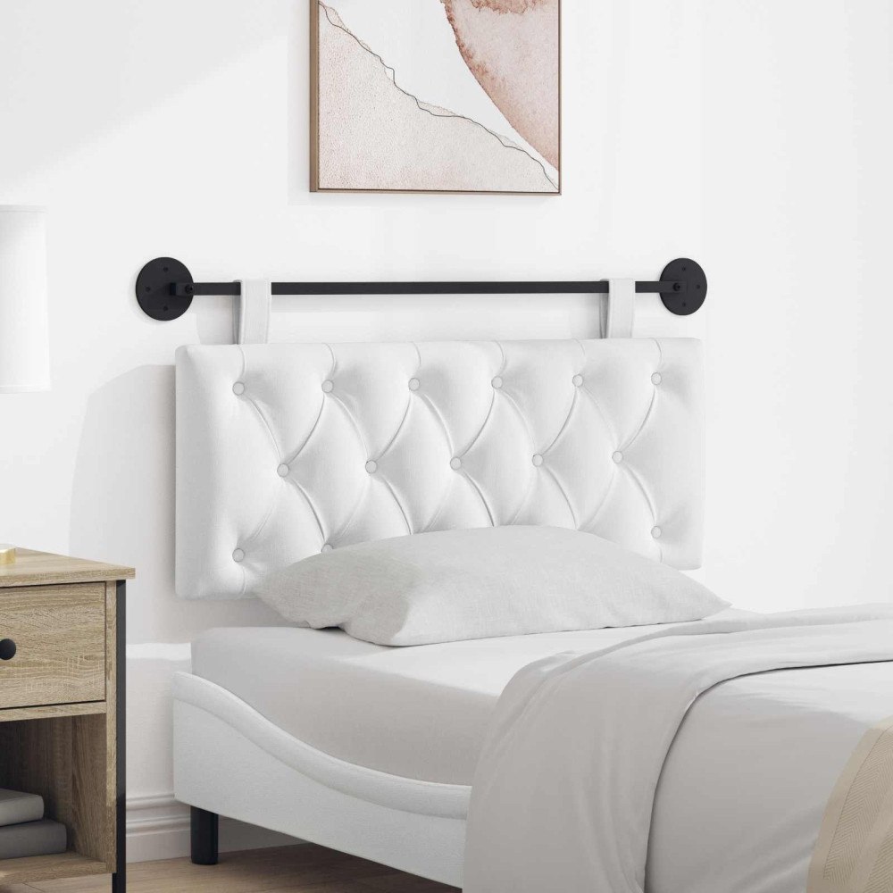 vidaXL Hängande sänggavel Vit Tyg