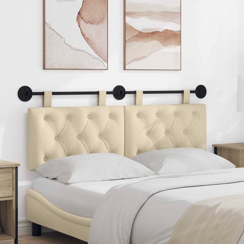 vidaXL Hängande Huvudgavel Kräm tyg