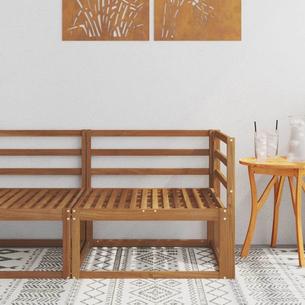 vidaXL Utehörnsoffa Naturfärg 83 x 83 x 73 cm Massivt Akaciaträ