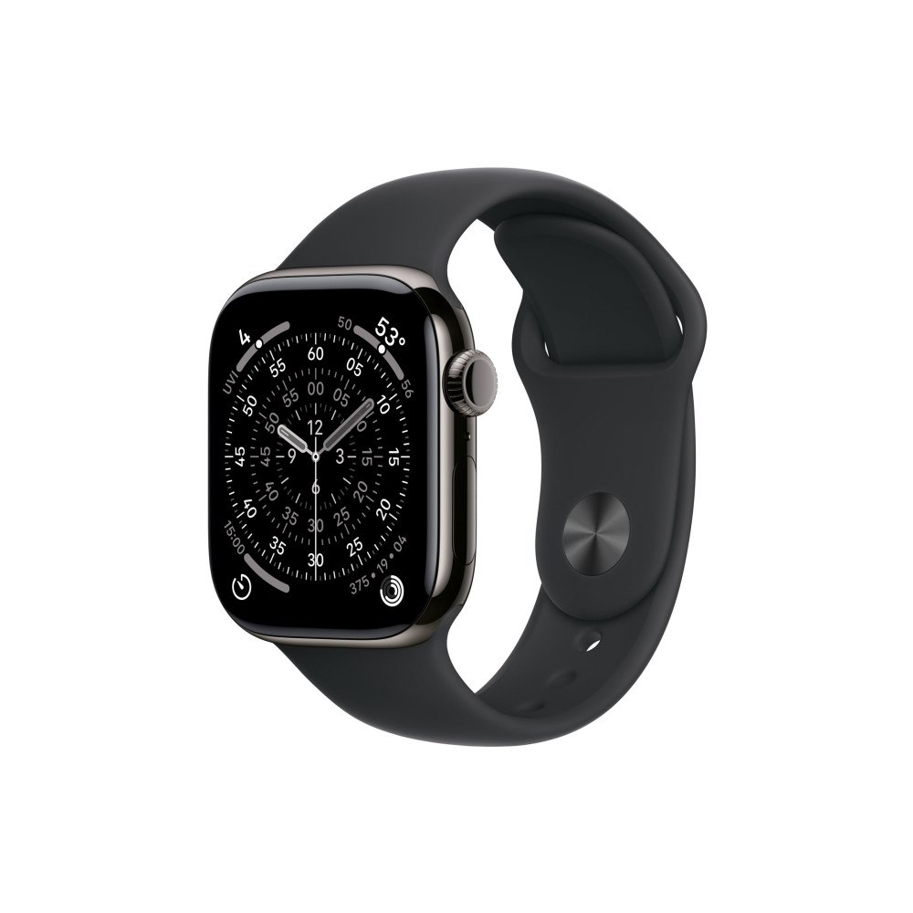Apple Apple Watch Series 11 (GPS + Cellular) - skiffer titan - smart klocka med sportband - svart - 64 GB