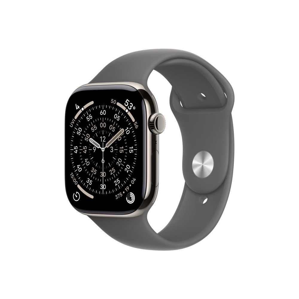 Apple Apple Watch Series 11 (GPS + Cellular) - naturlig titan - smart klocka med sportband - klippgrå - 64 GB