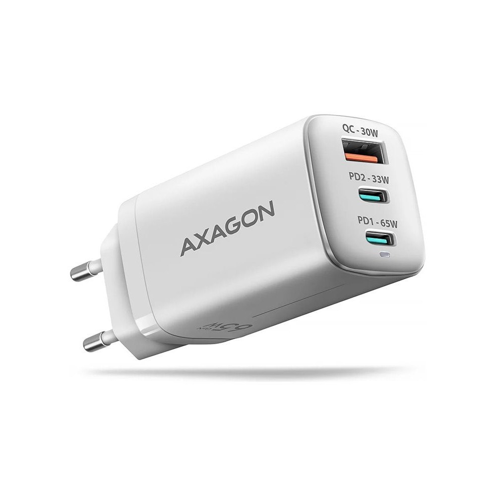 AXAGON AXAGON ACU-DPQ65W strömadapter - USB typ A, 2 x USB-C - 65 Watt