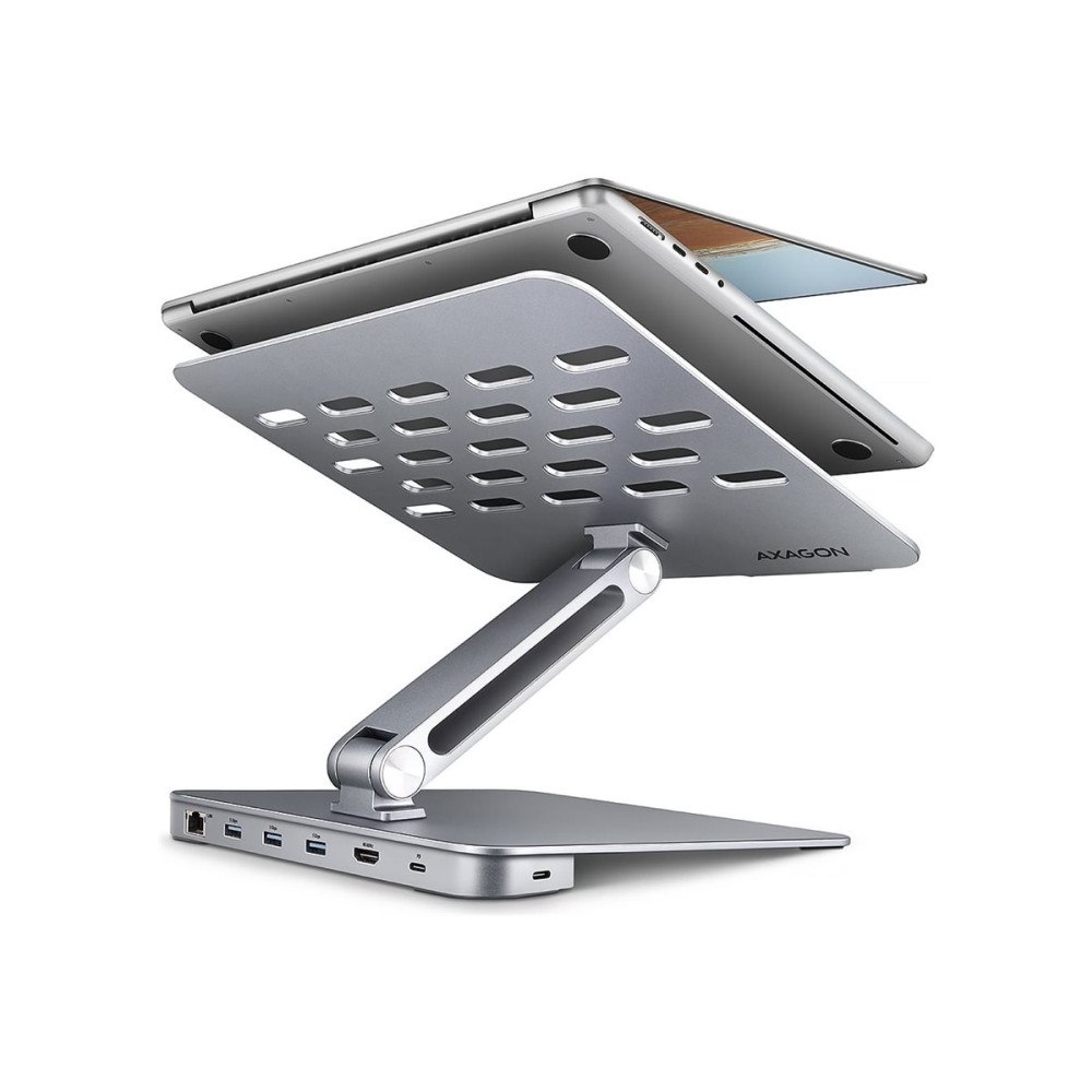 AXAGON AXAGON HMC-STND - dockningsstation + ställ för bärbar dator - USB-C 3.2 Gen 1 - HDMI - 1GbE