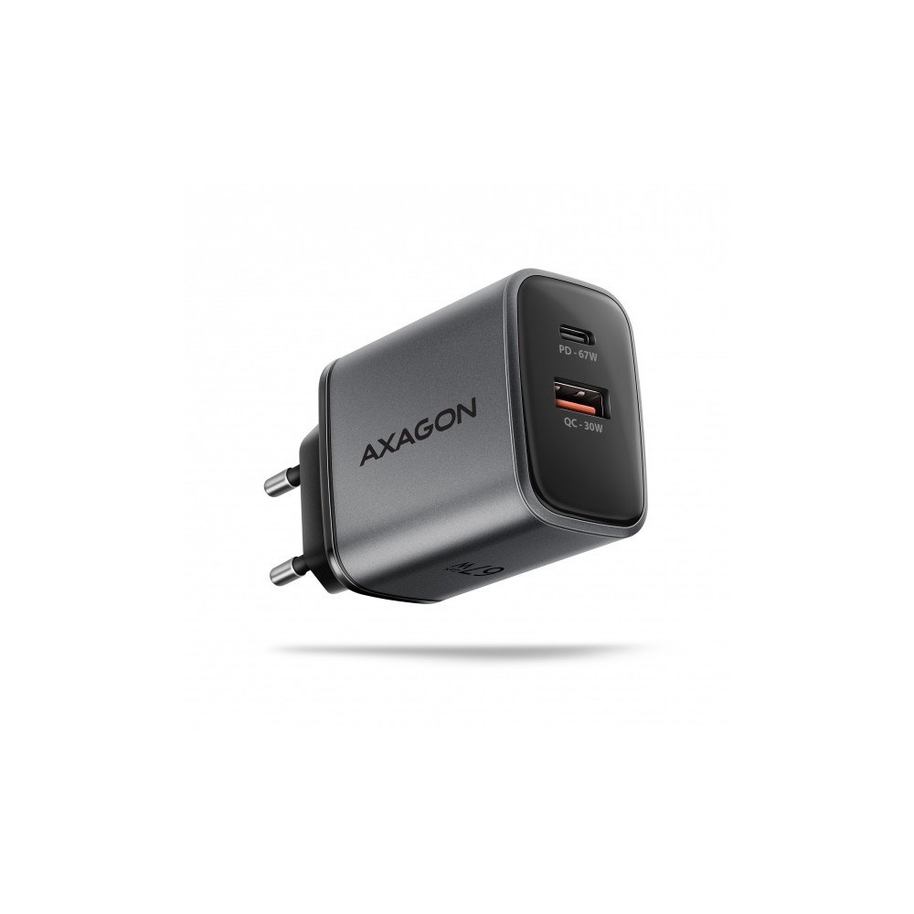 AXAGON AXAGON ACU-PQ67 GaN-laddare USB-C Power Delivery 3.0, USB-A...
