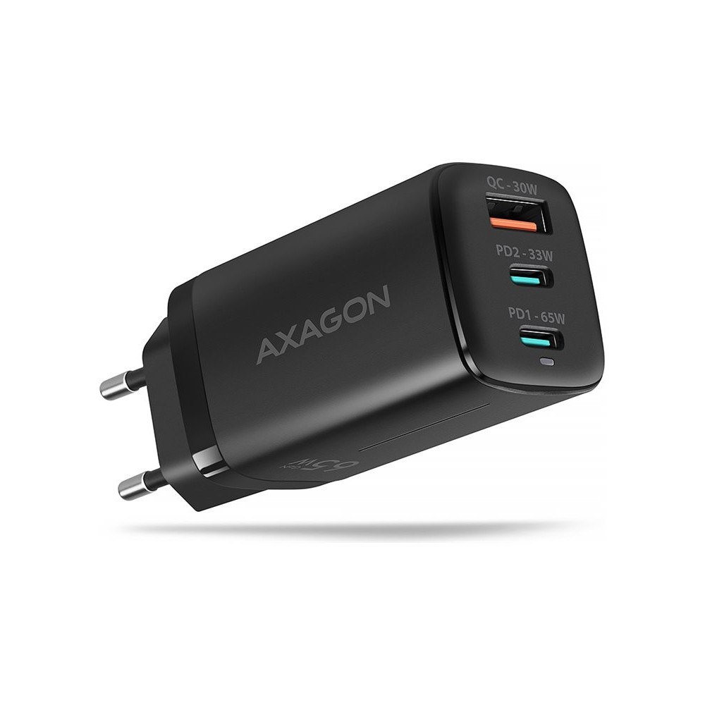 AXAGON AXAGON ACU-DPQ65 strömadapter - USB typ A, 2 x USB-C - 65 Watt