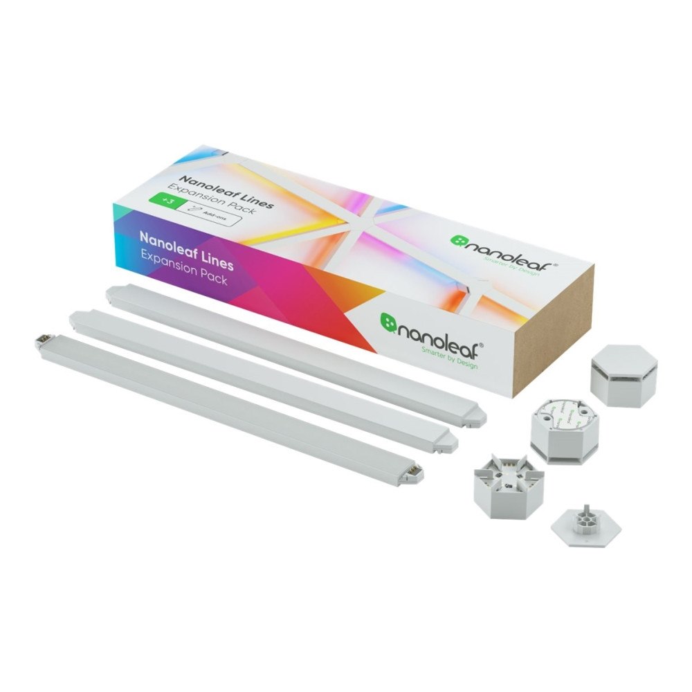 Nanoleaf Nanoleaf Lines Expansion Pack - trådlös belysningsuppsättning - LED x 3 - 2 W - 16 miljoner färger - 1200-6500 K - linjä...