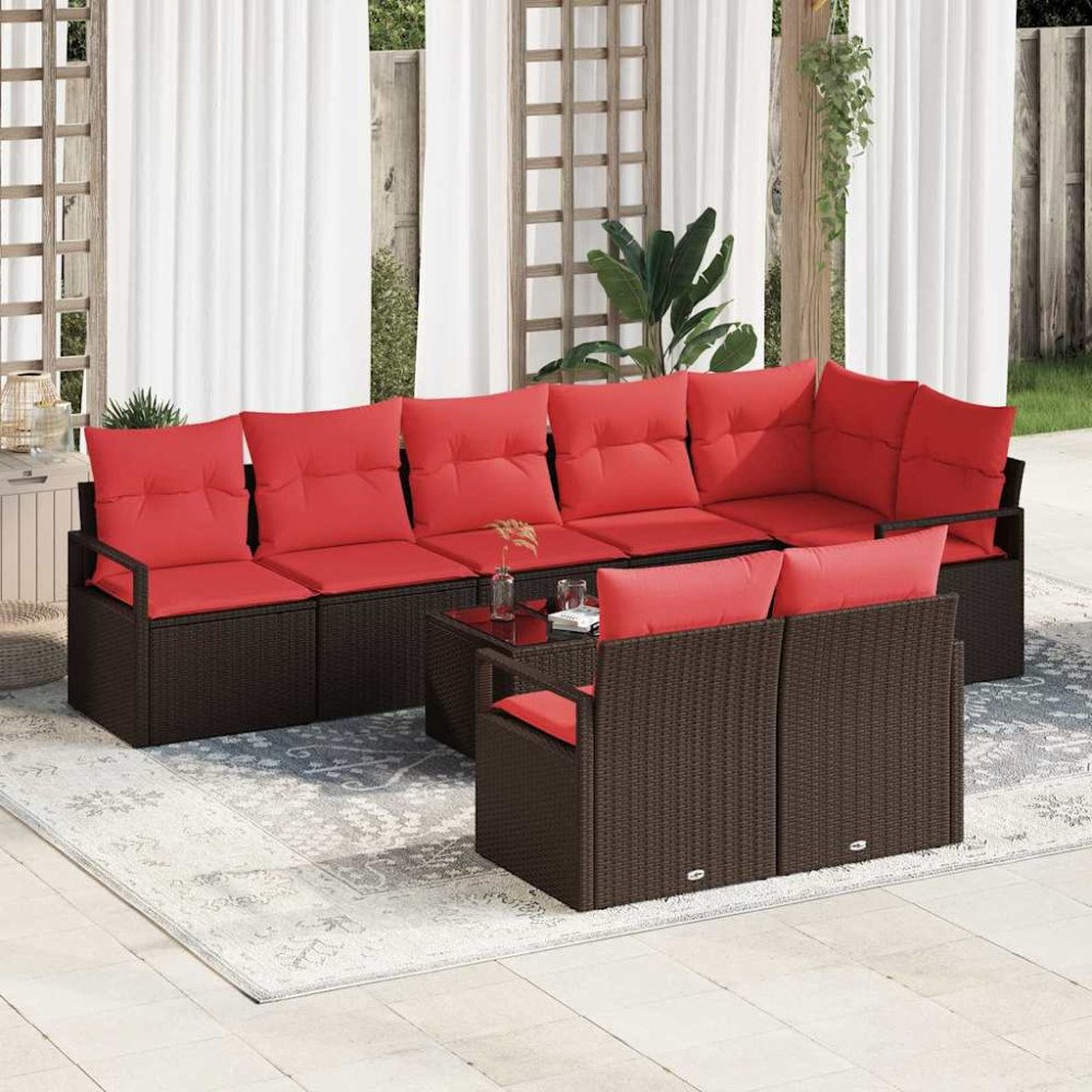 vidaXL Soffset 9 pcs Brun konstrotting