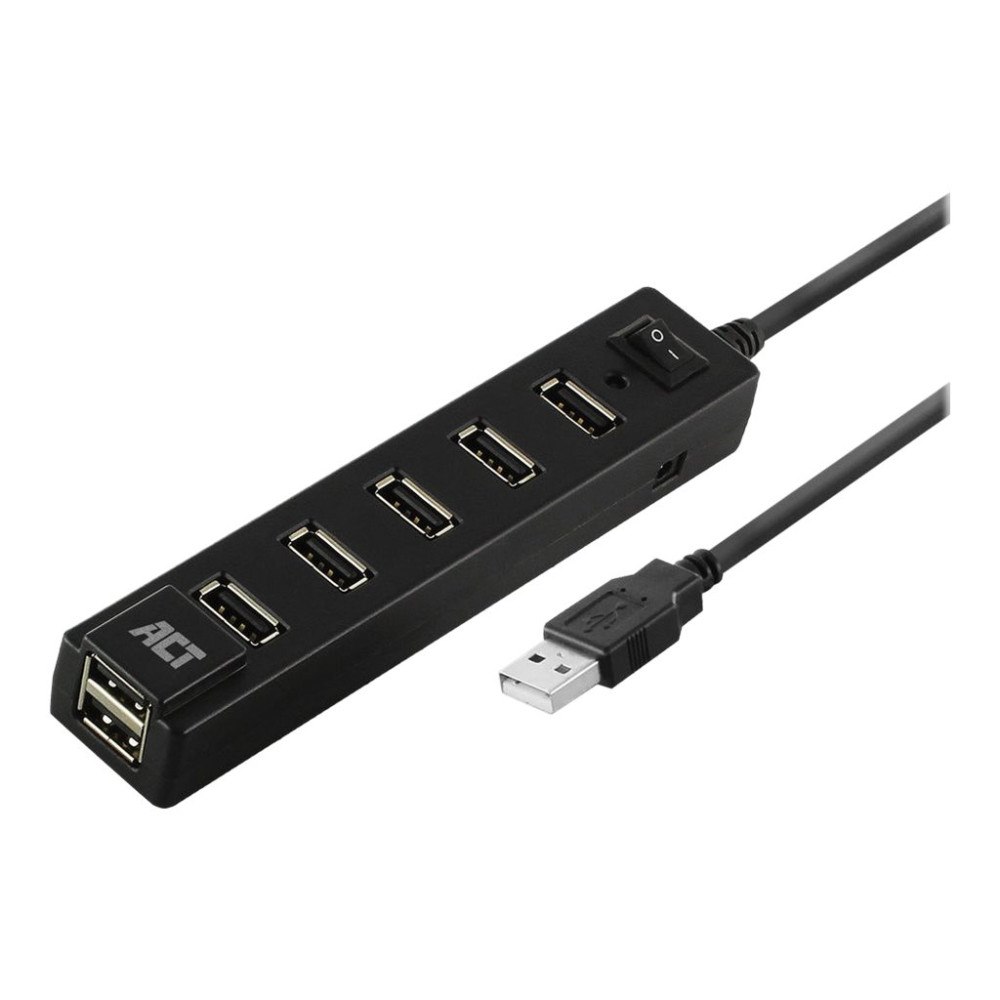 ACT ACT - hubb - med på- och av-knapp - 7 portar