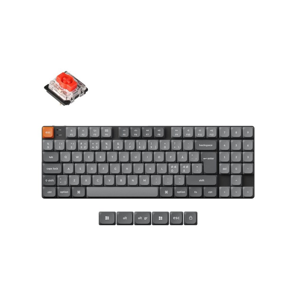 Keychron Keychron K13 Max - tangentbord - QMK, anpassad, mekanisk, ISO-layout samling - 80% - QWERTY - Nordisk Inmatningsenhet