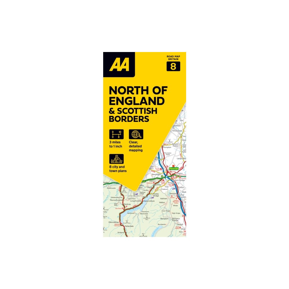 AA Publishing AA Road Map North of England & Scottish Borders