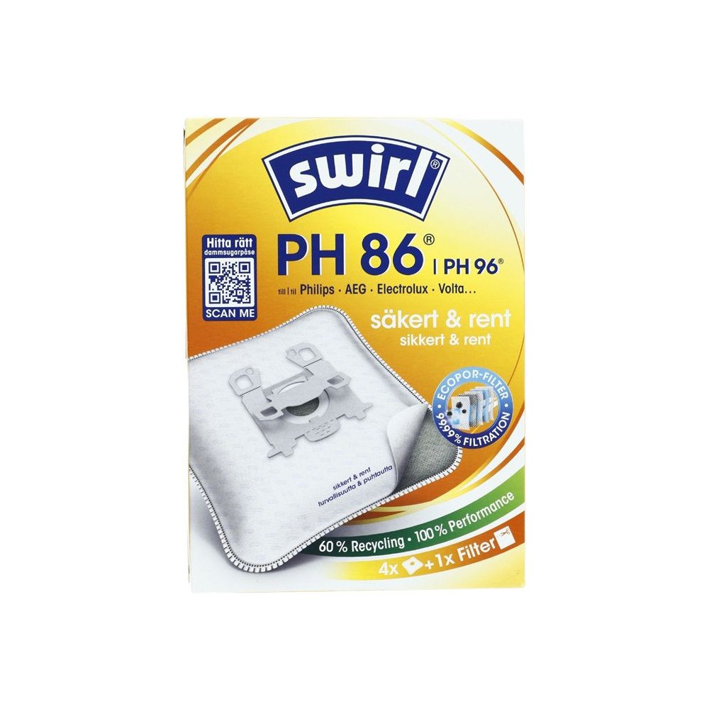 Swirl Dammsugarpåsar PH86/PH96 4P