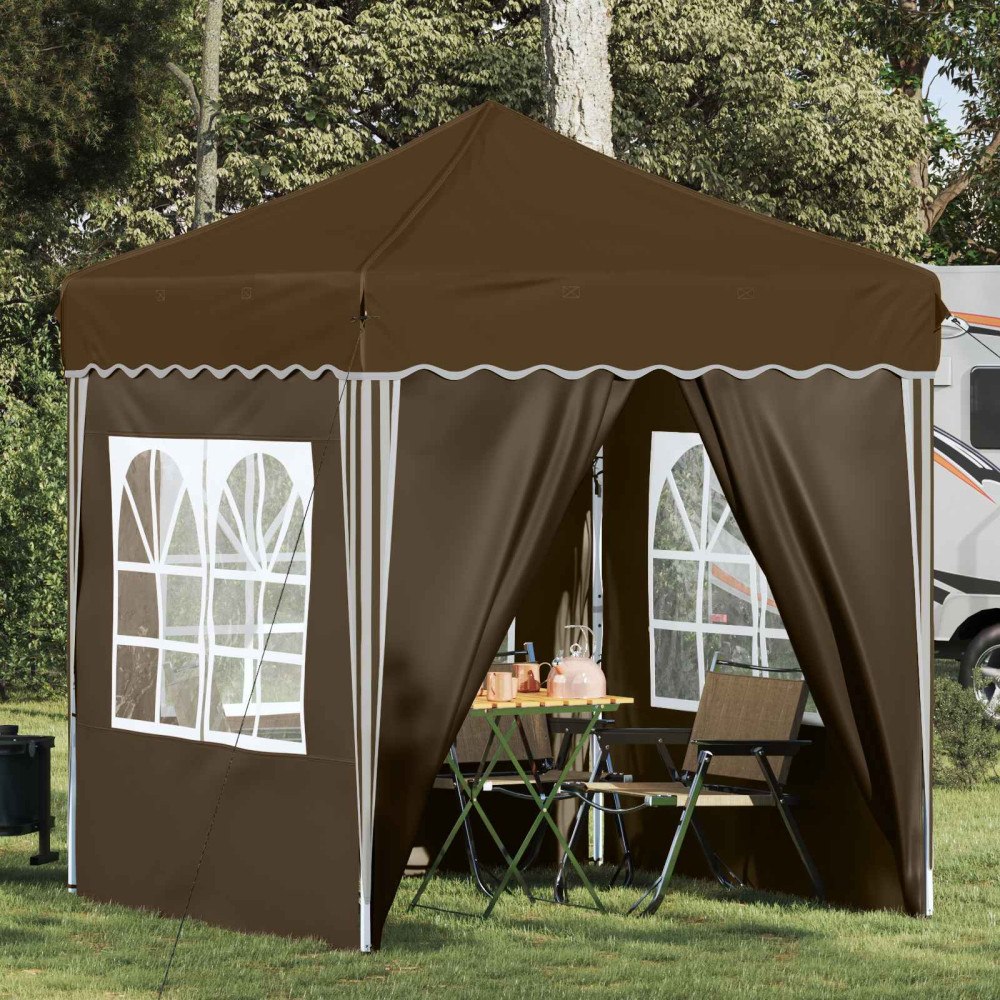vidaXL Pop-up Partytält Taupe 195 x 195 x 245 cm Oxford Tyg