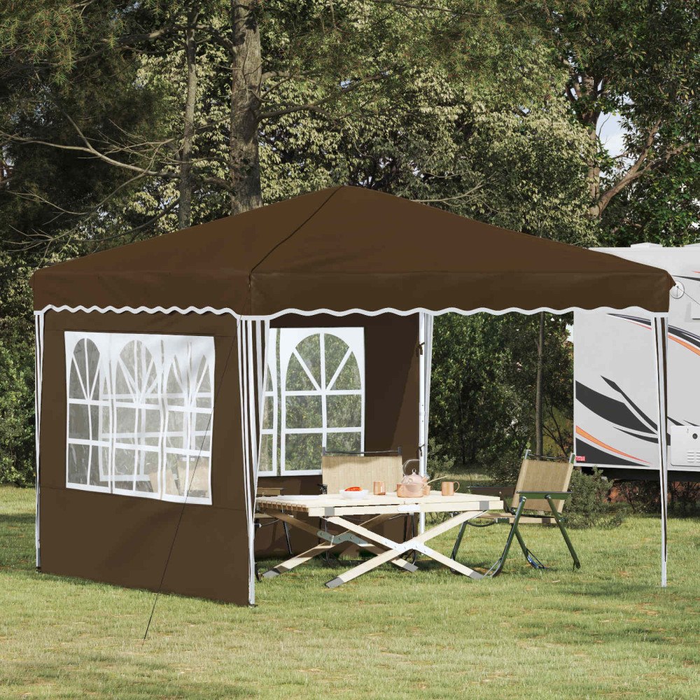 vidaXL Pop-up Partytält Taupe 288 x 288 x 245 cm Oxford Tyg