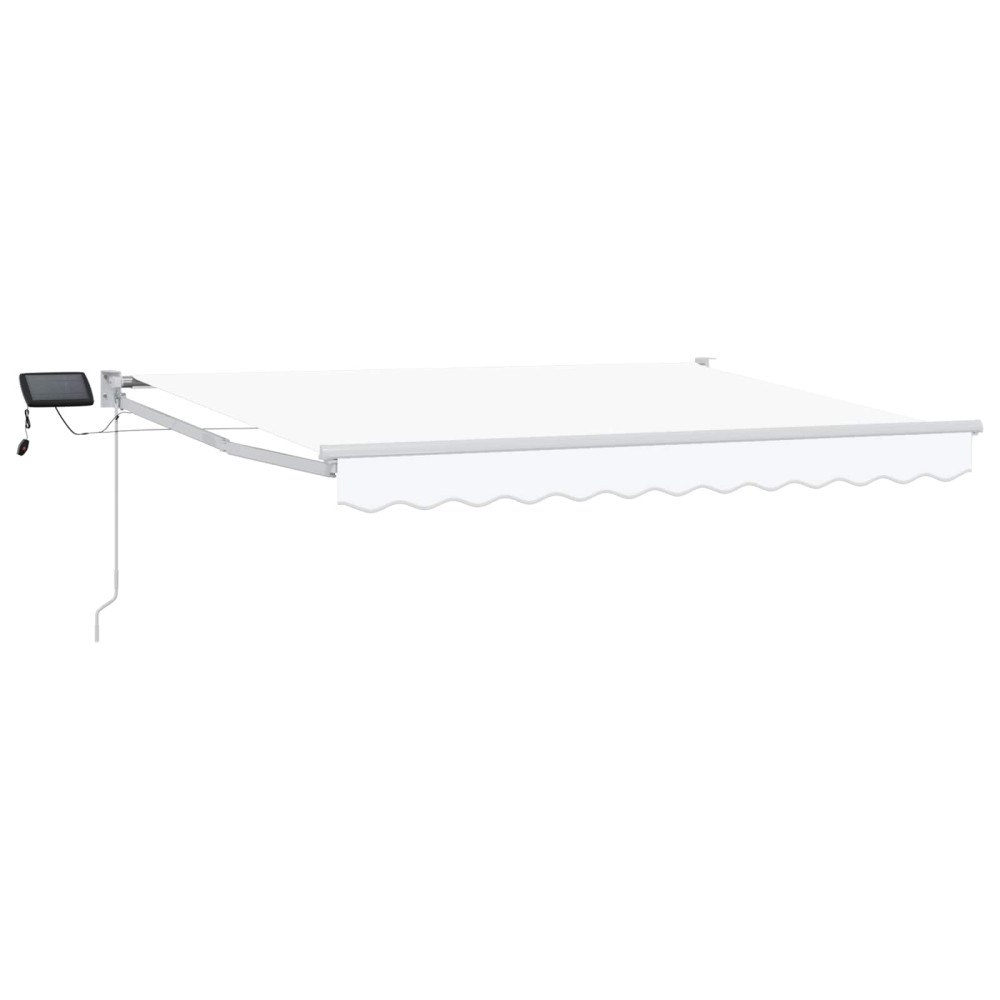 vidaXL Manuell utdragbar markis med LED-lampor Vit 3 x 2 m